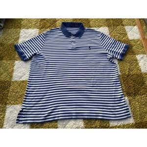 Polo Ralph Lauren Striped Polo Shirt Mens XXL Classic Fit Navy White